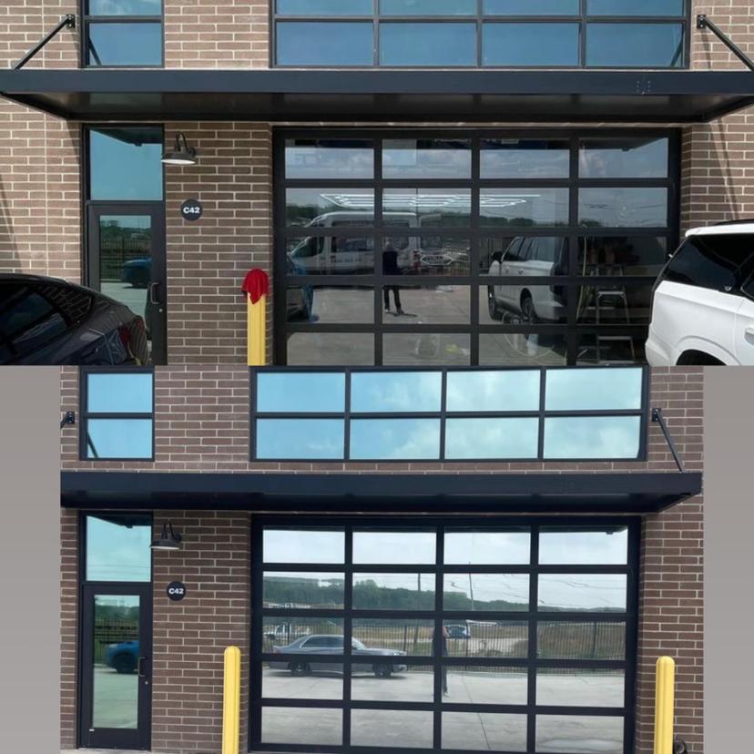 Commercial window film installation project in Calgary 1